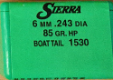Sierra - .243 6 mm 85 GR HPBT